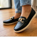 Mocasines Confort para Mujer con Cadena Dorada y Suela Flexible